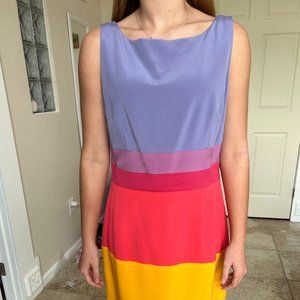 Maggy London Colorblock Silk Dress